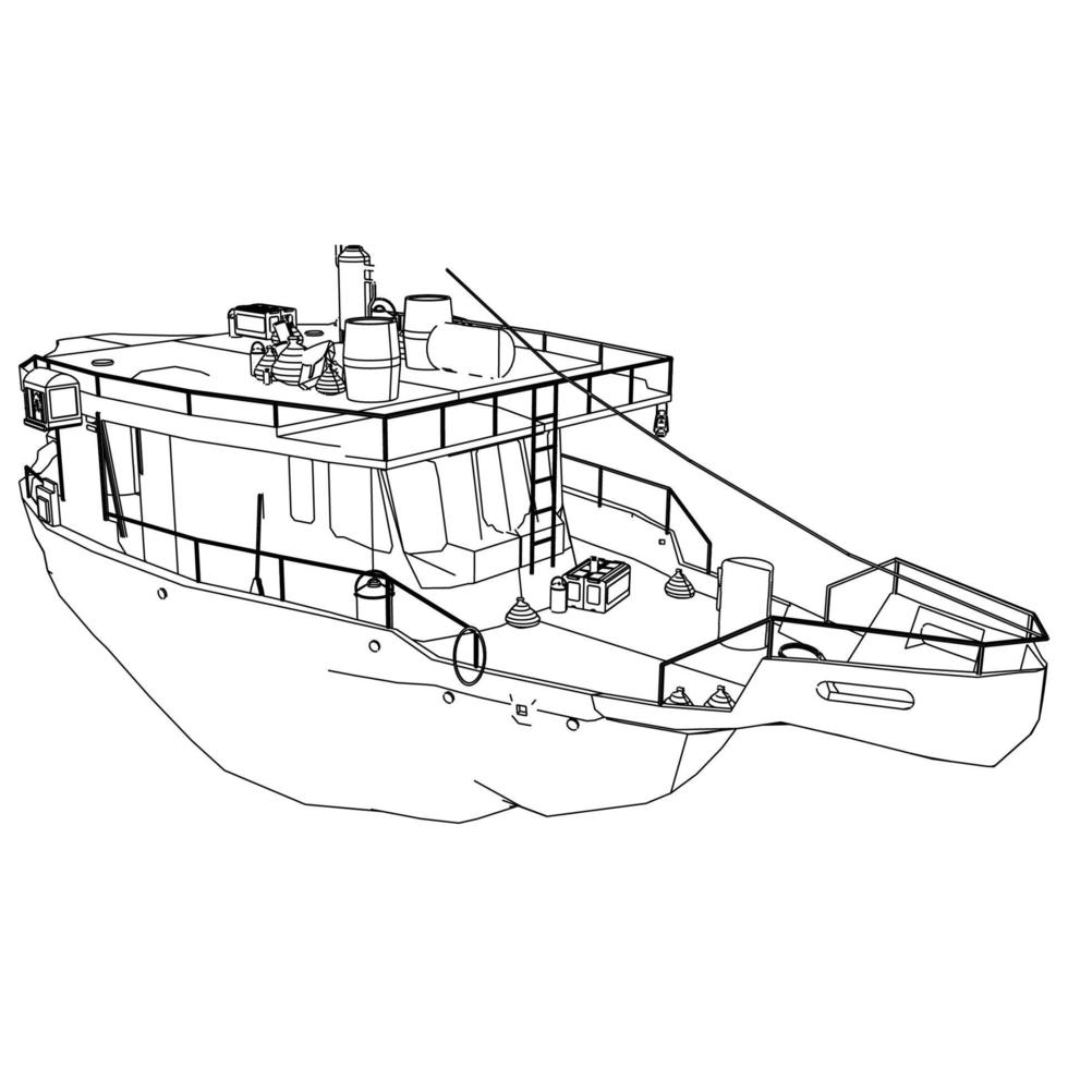 Klassisches Segelboot im Lineart-Stil vektor