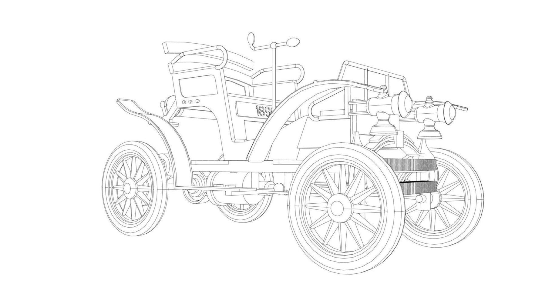 klassisches Autodesign Strichzeichnungen vektor