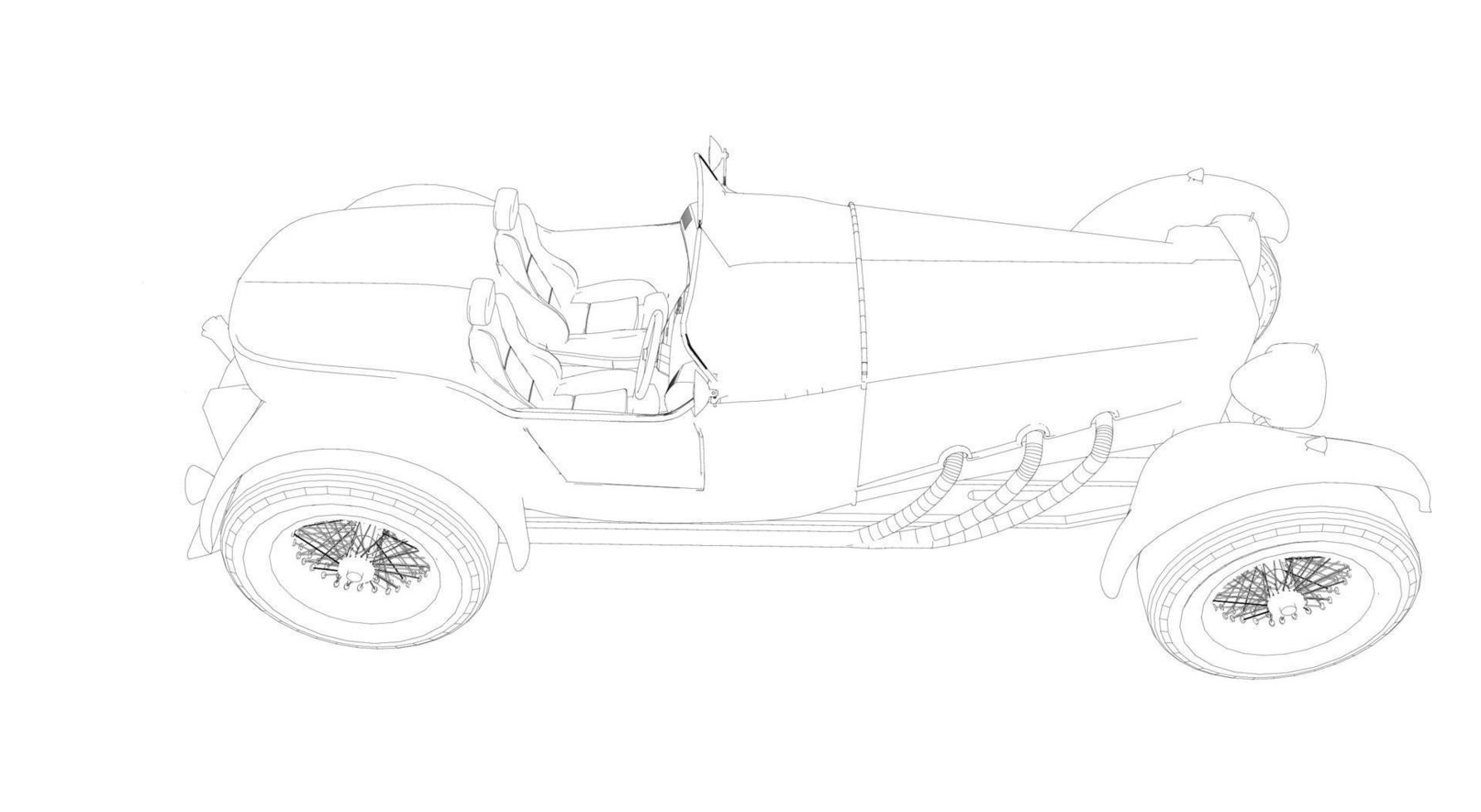 klassisches Autodesign Strichzeichnungen vektor