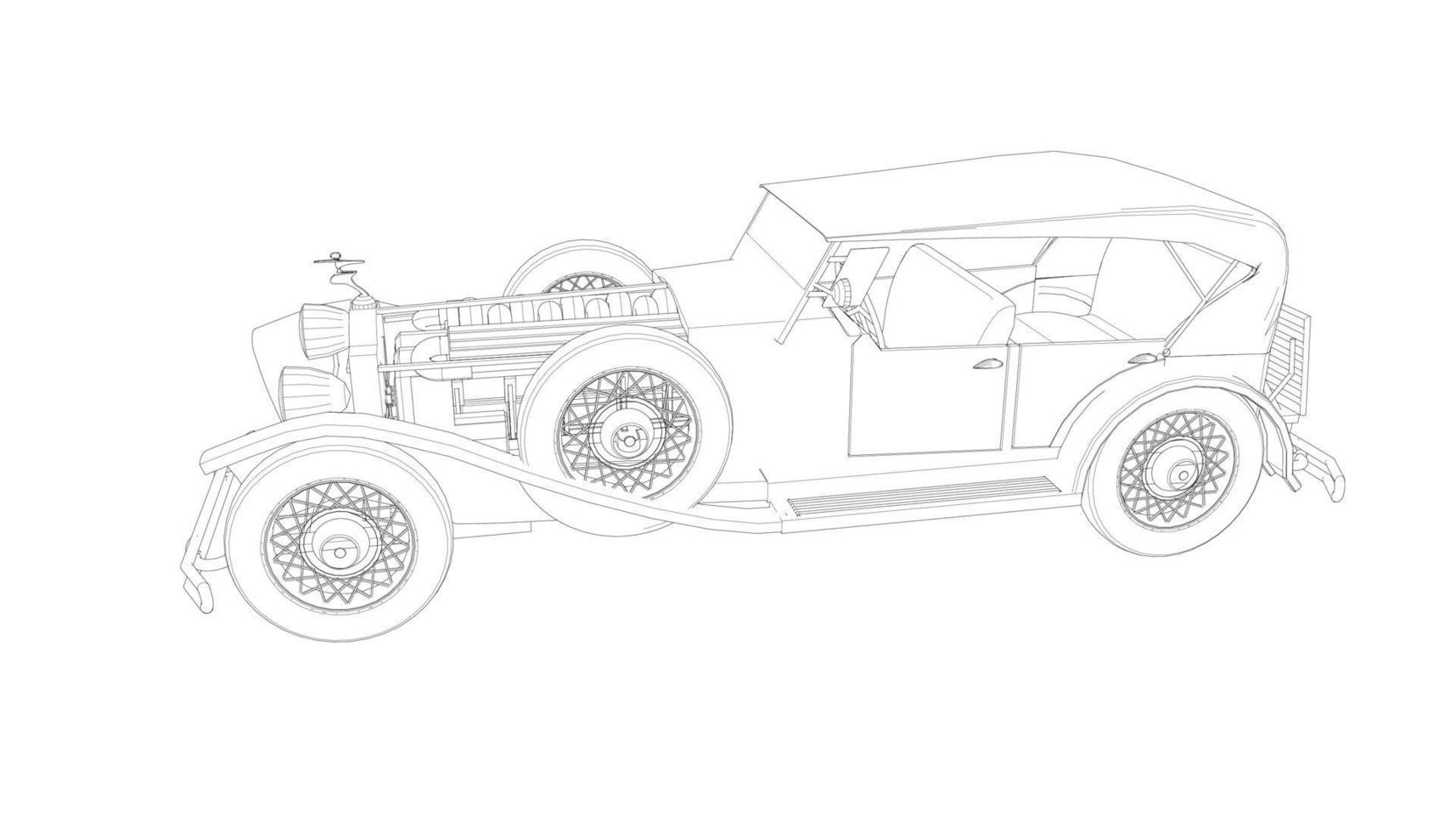 klassisches Autodesign Strichzeichnungen vektor