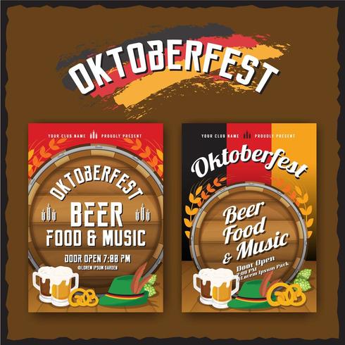 Oktoberfest Bier Festival Flyer und Plakat Vorlage vektor