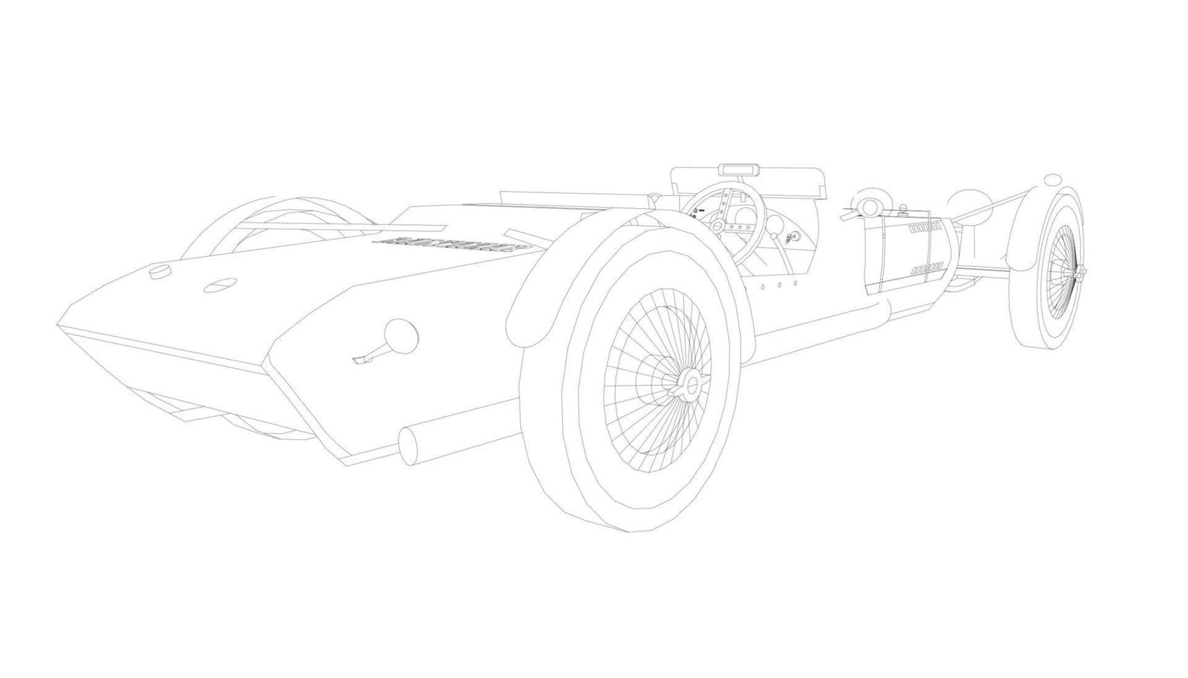 Oldtimer Design Strichzeichnungen vektor