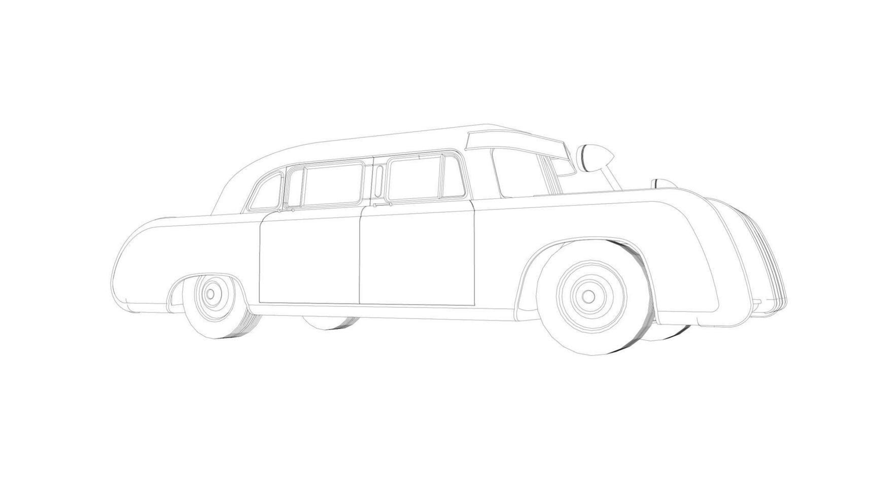 vintage bil design linjekonst vektor