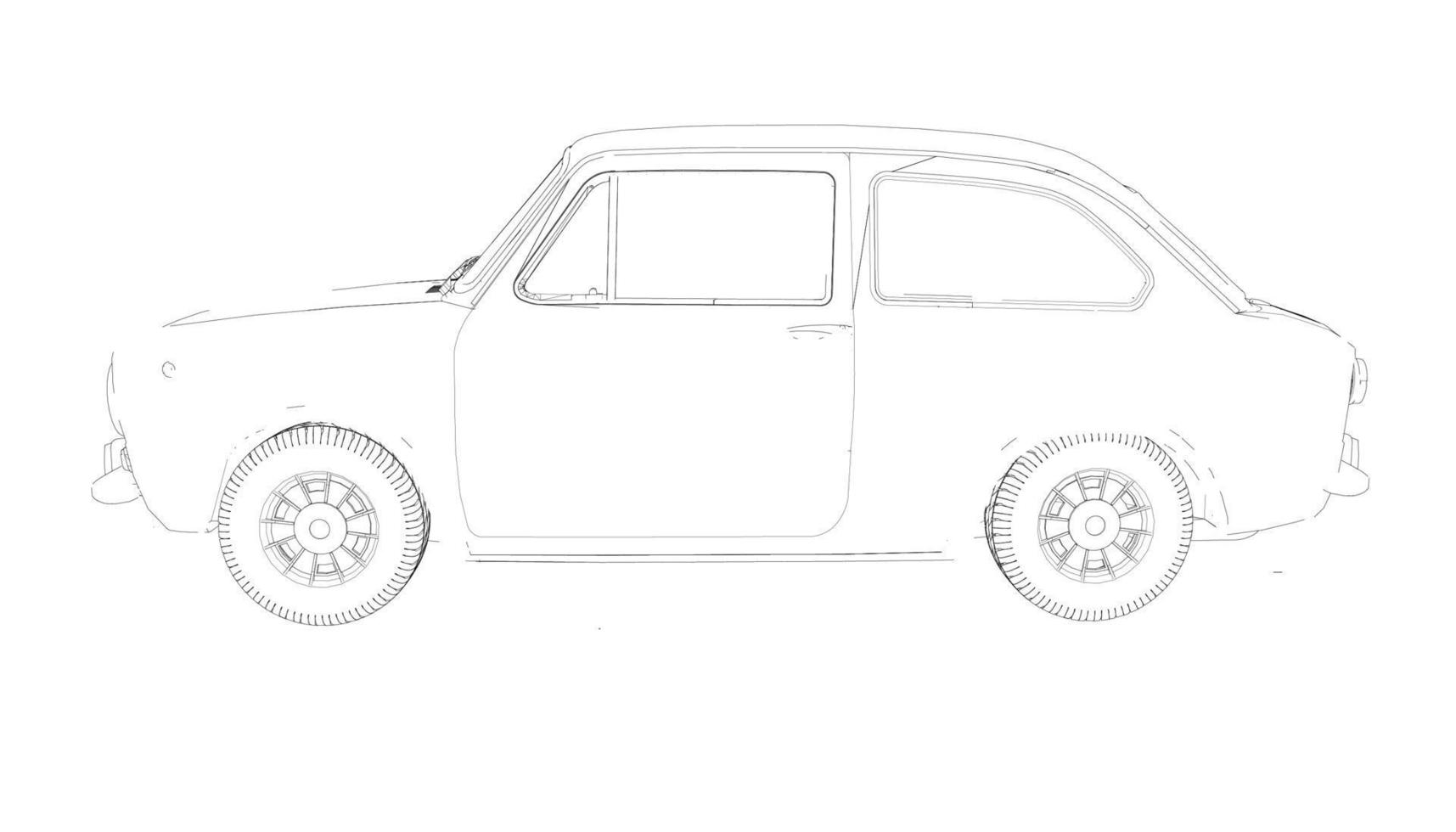 klassisches Autodesign Strichzeichnungen vektor