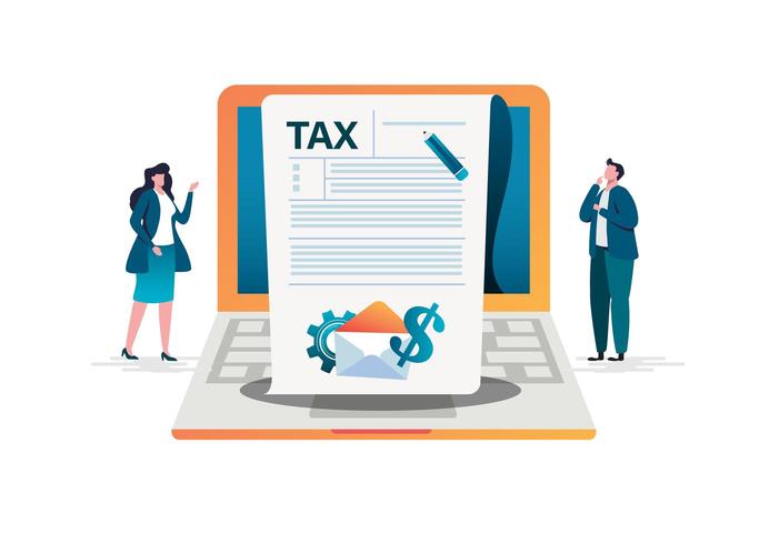 Online-skattebetalningskoncept vektor