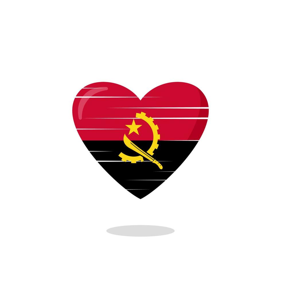 angola flagga formad kärlek illustration vektor