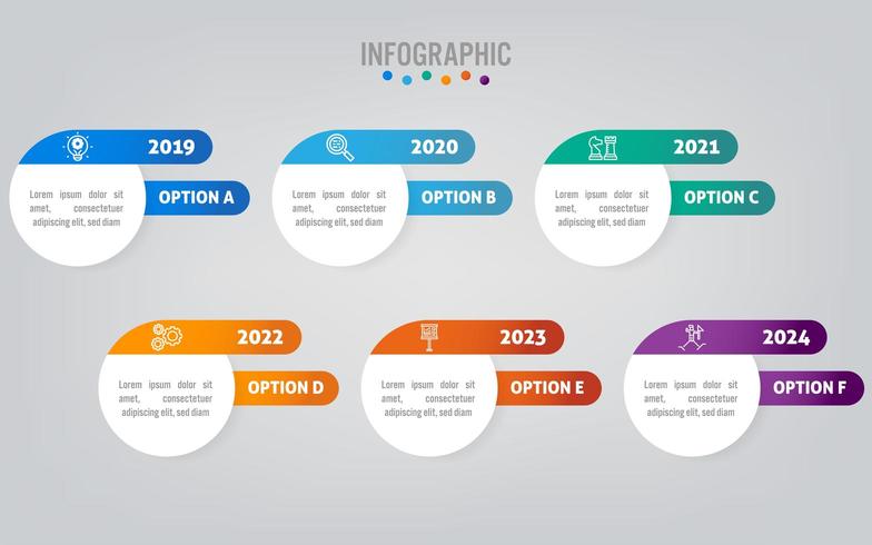 Geschäft Infografik Etiketten Vorlage mit Option vektor