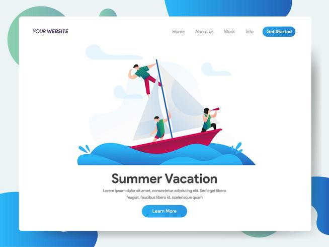 Landingpage-Vorlage von Summer Vacation vektor