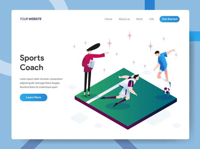 Landingpage-Vorlage von Sports Coach vektor