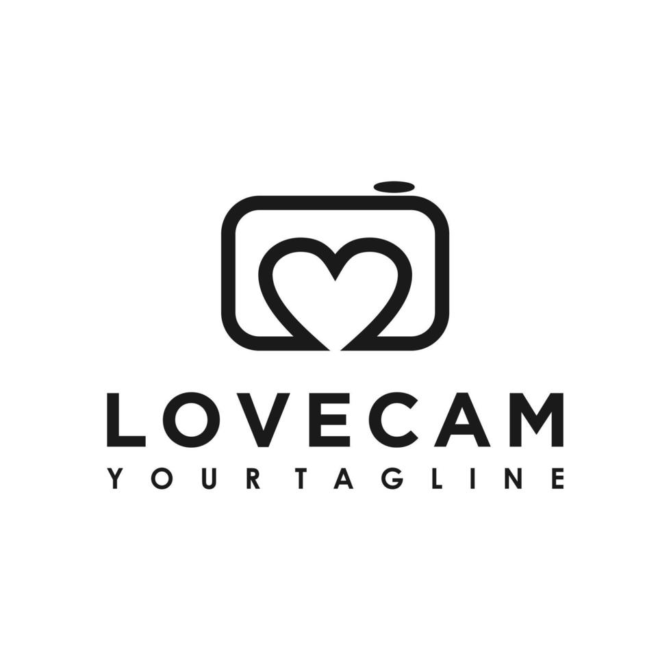 liebe kamera fotografie logo zeichen design vektor