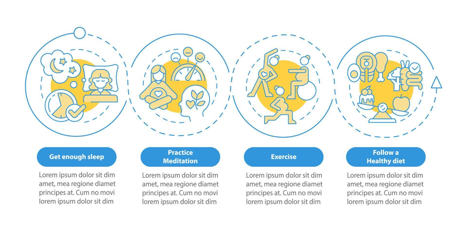 förbättra mental hälsa under graviditet vektor infographic mall. presentationskontur designelement. datavisualisering med 4 steg. process tidslinje info diagram. arbetsflödeslayout med linjeikoner