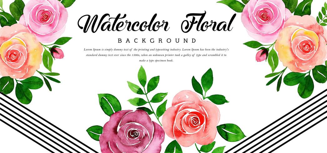 Schöner Aquarell-Rosa-Blumenhintergrund vektor