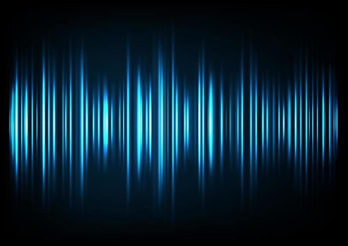 Blå musik ljudvågor. Ljudteknik, musikalisk puls. vektor
