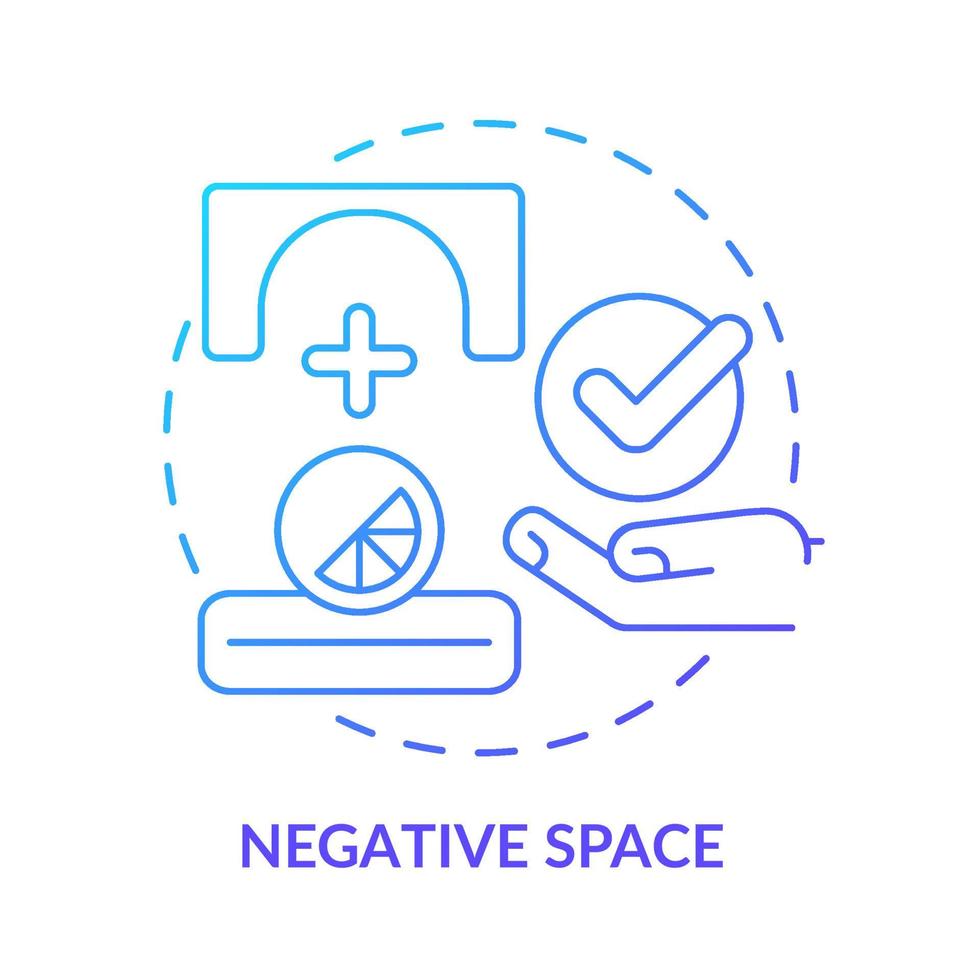 Symbol für das Konzept des blauen Farbverlaufs mit negativem Raum. visuelle Komposition. Prinzipien des Grafikdesigns abstrakte Idee dünne Linie Illustration. isolierte Umrisszeichnung. Unzählige pro-fette Schriftarten werden verwendet vektor