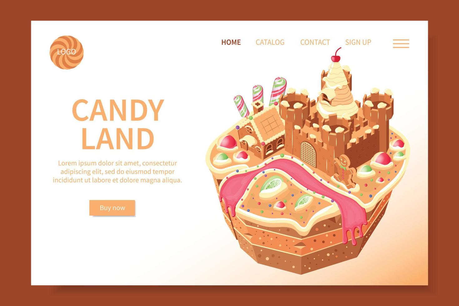 candy land isometrische website vektor