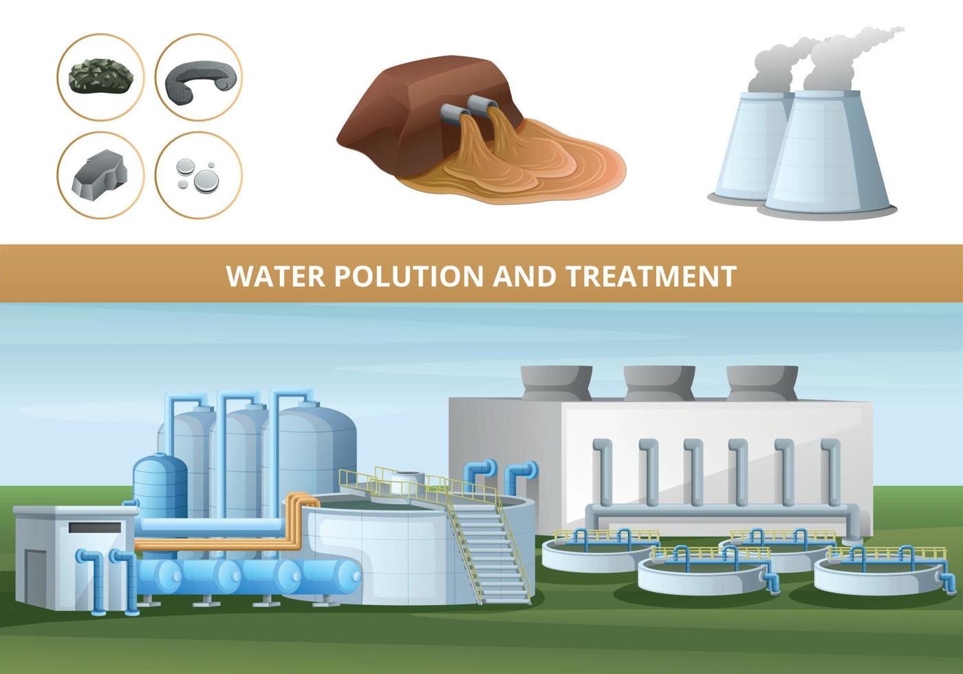 Plakat zur Wasserverschmutzung vektor