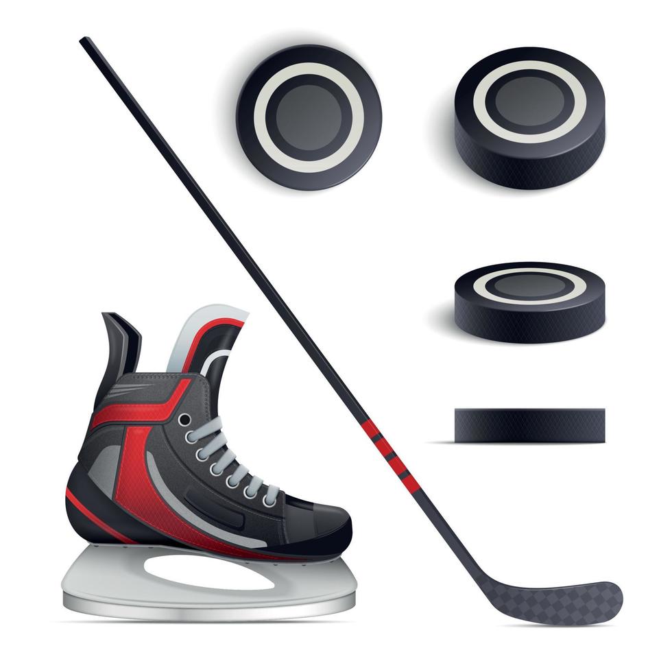 realistiskt hockeyset vektor