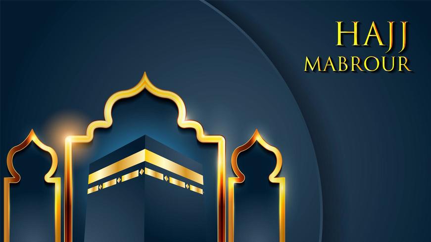 Islamisk gratulationskortmall för Hajj vektor