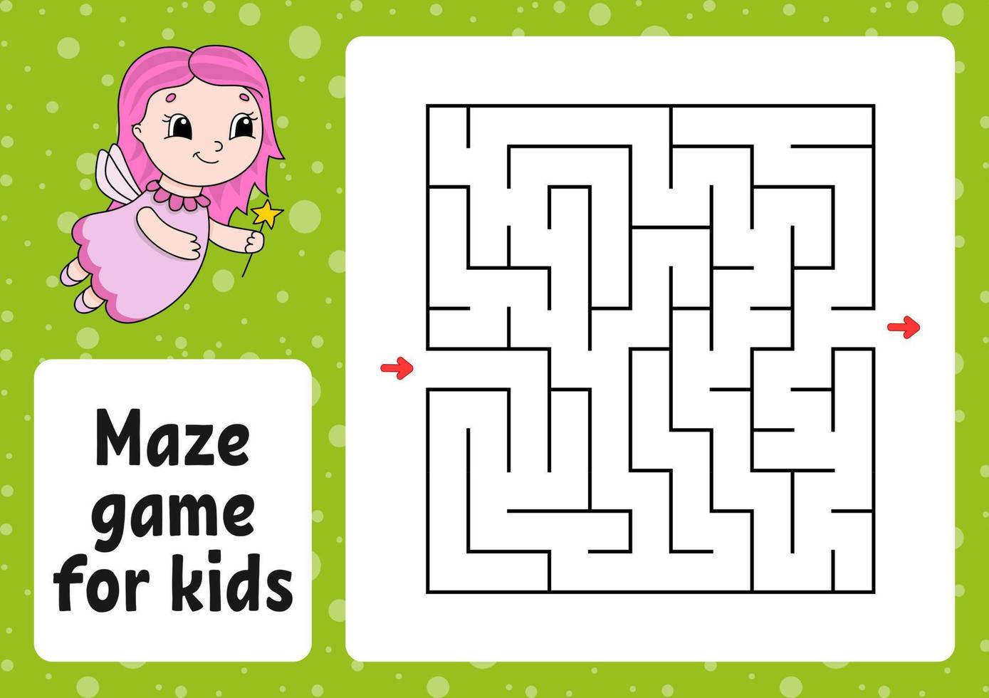 Labyrinthspiel für Kinder. lustiges labyrinth. Arbeitsblatt für Aktivitäten. Puzzle für Kinder. Cartoon-Stil. logisches Rätsel. Farbvektorillustration. vektor