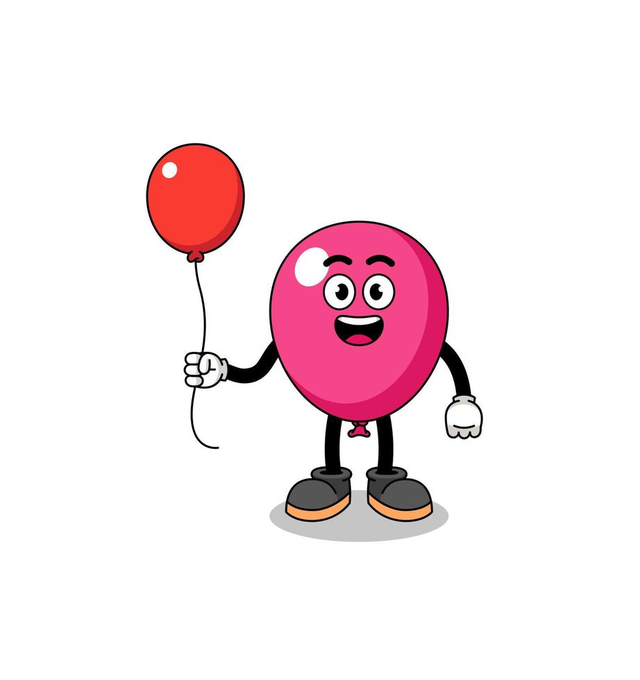 Karikatur eines Ballons, der einen Ballon hält vektor