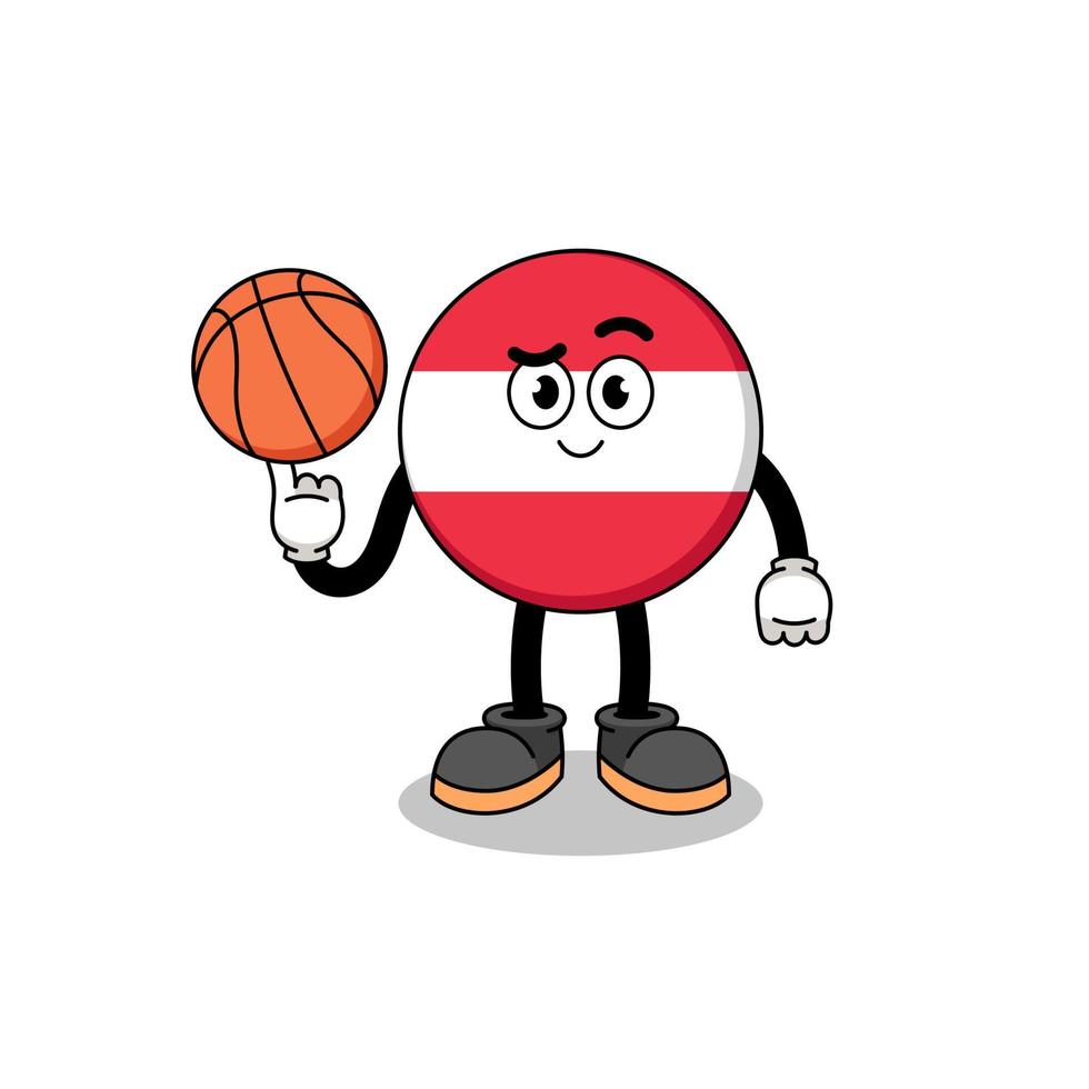 Österrike flagga illustration som en basketspelare vektor