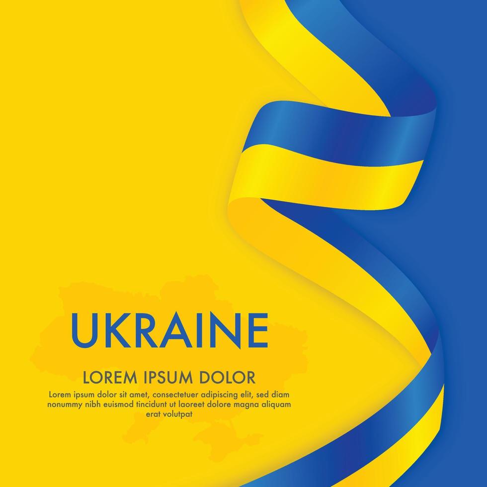 Karte mit Hintergrund des ukrainischen Flaggenkonzepts vektor