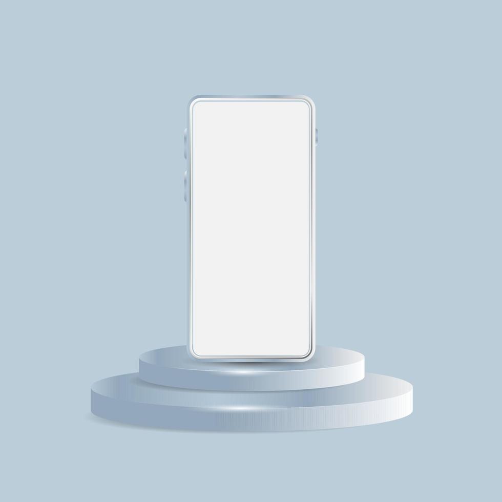 vektorillustrationsdesign, smartphone leer mit podium, glatte tonfarbe. vektor