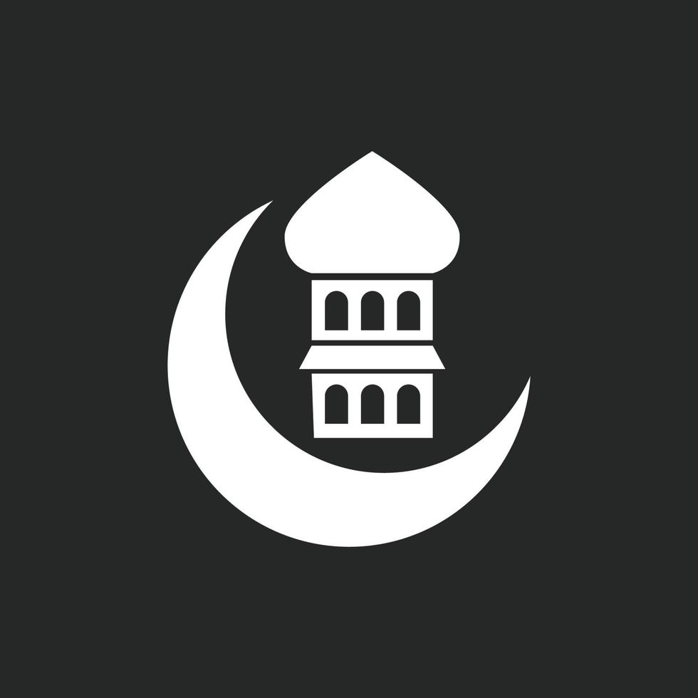 zeichensymbol des mondes und der moschee ramadan symbolvektor vektor