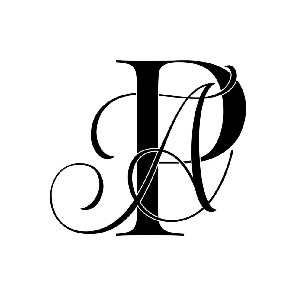 pa, ap, monogram logotyp. kalligrafiska signatur ikon. bröllop logotyp monogram. modern monogram symbol. par logotyp för bröllop vektor