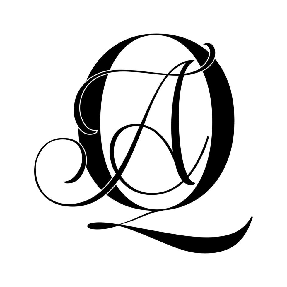 qa, aq, monogram logotyp. kalligrafiska signatur ikon. bröllop logotyp monogram. modern monogram symbol. par logotyp för bröllop vektor