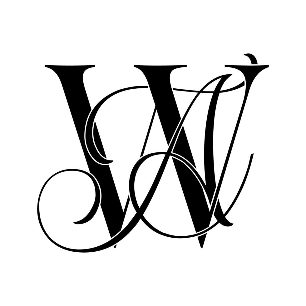 wa, aw, monogram logotyp. kalligrafiska signatur ikon. bröllop logotyp monogram. modern monogram symbol. par logotyp för bröllop vektor