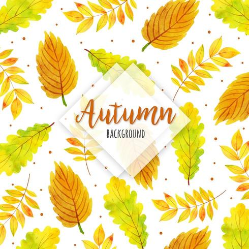 Herbstlaub Aquarell Hintergrund vektor
