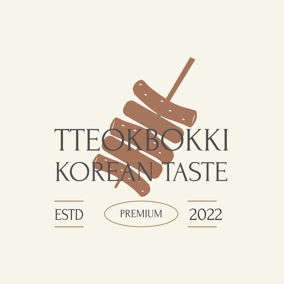 vintage sotteok tteokbokki logotyp illustration vektor