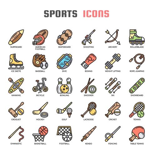 Sport dünne Linie Icons vektor