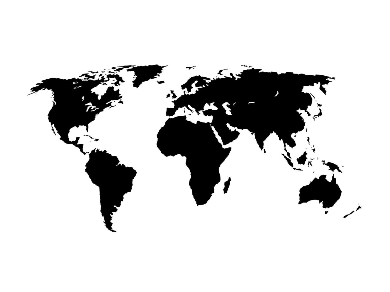 världskarta siluett vektorillustration vektor