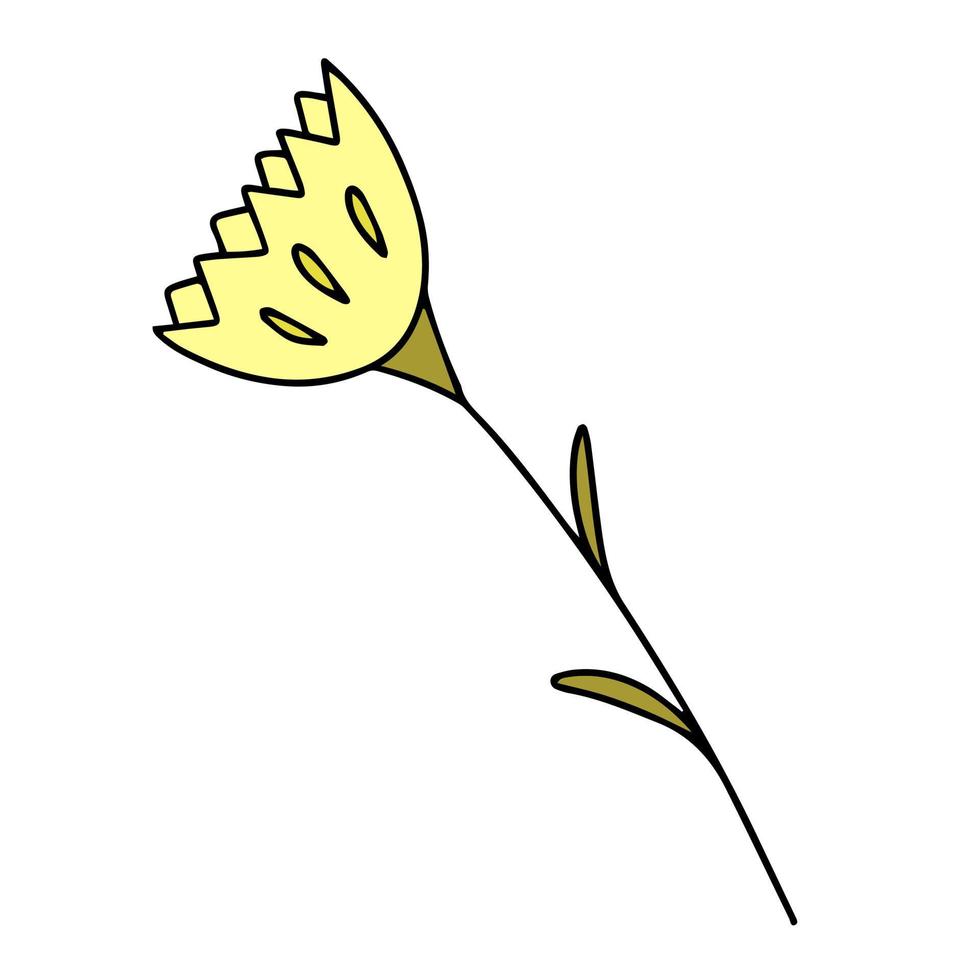 färgglad ljus blomma. vektor illustration i handritad stil.