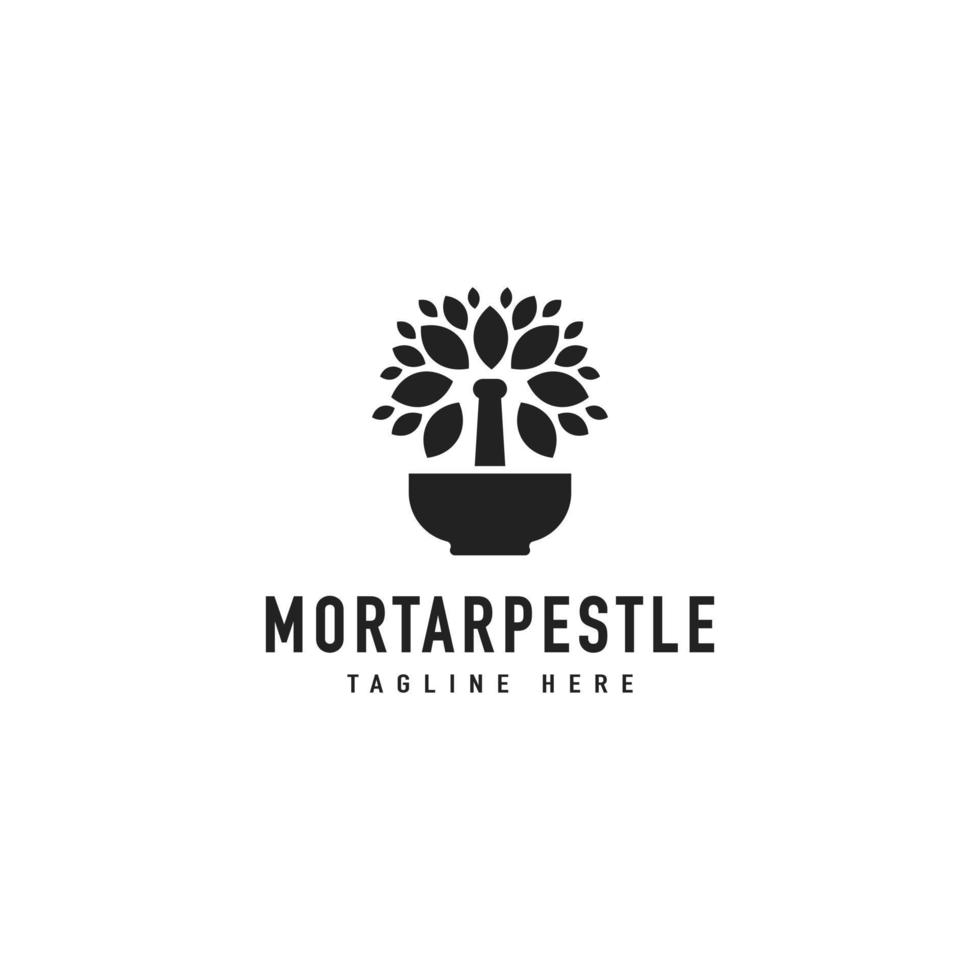 vintage mortel mortelstöt medicinsk skål hipster logotyp vektor logotyp design inspiration