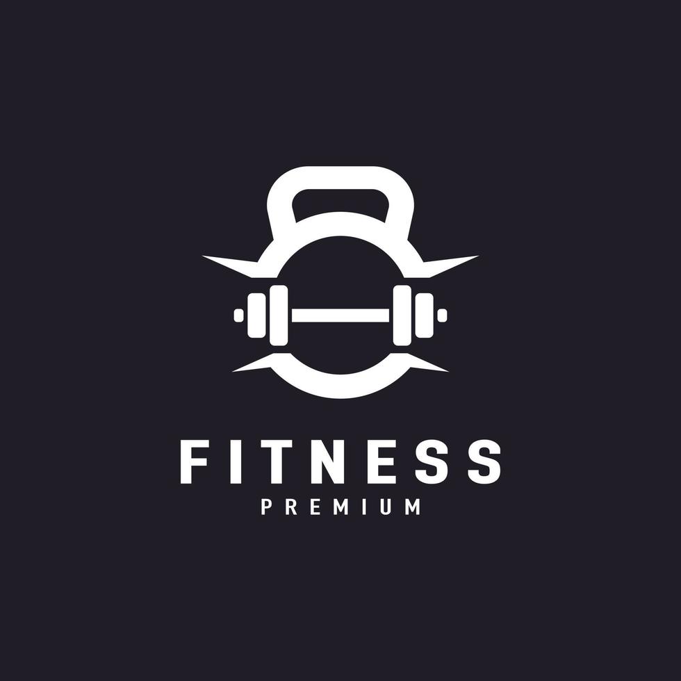 fitness gym skivstång hantel logotyp design inspiration vektor