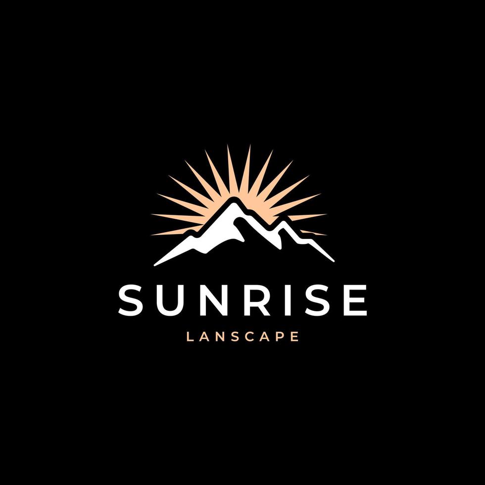 minimalistische landschaft berg sonnenaufgang logo vektor design inspiration