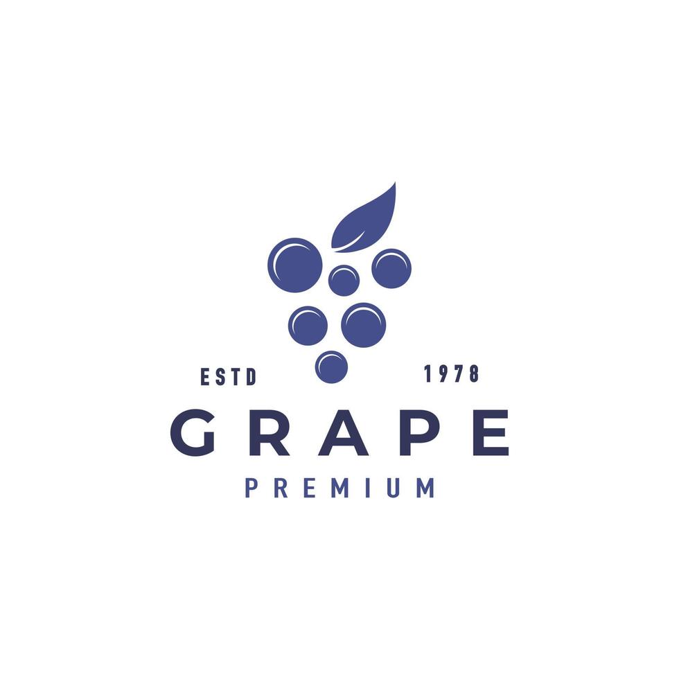 Grape Fruit Line Art minimalistisch, Farbe lila Logo-Vektor-Design-Inspiration vektor