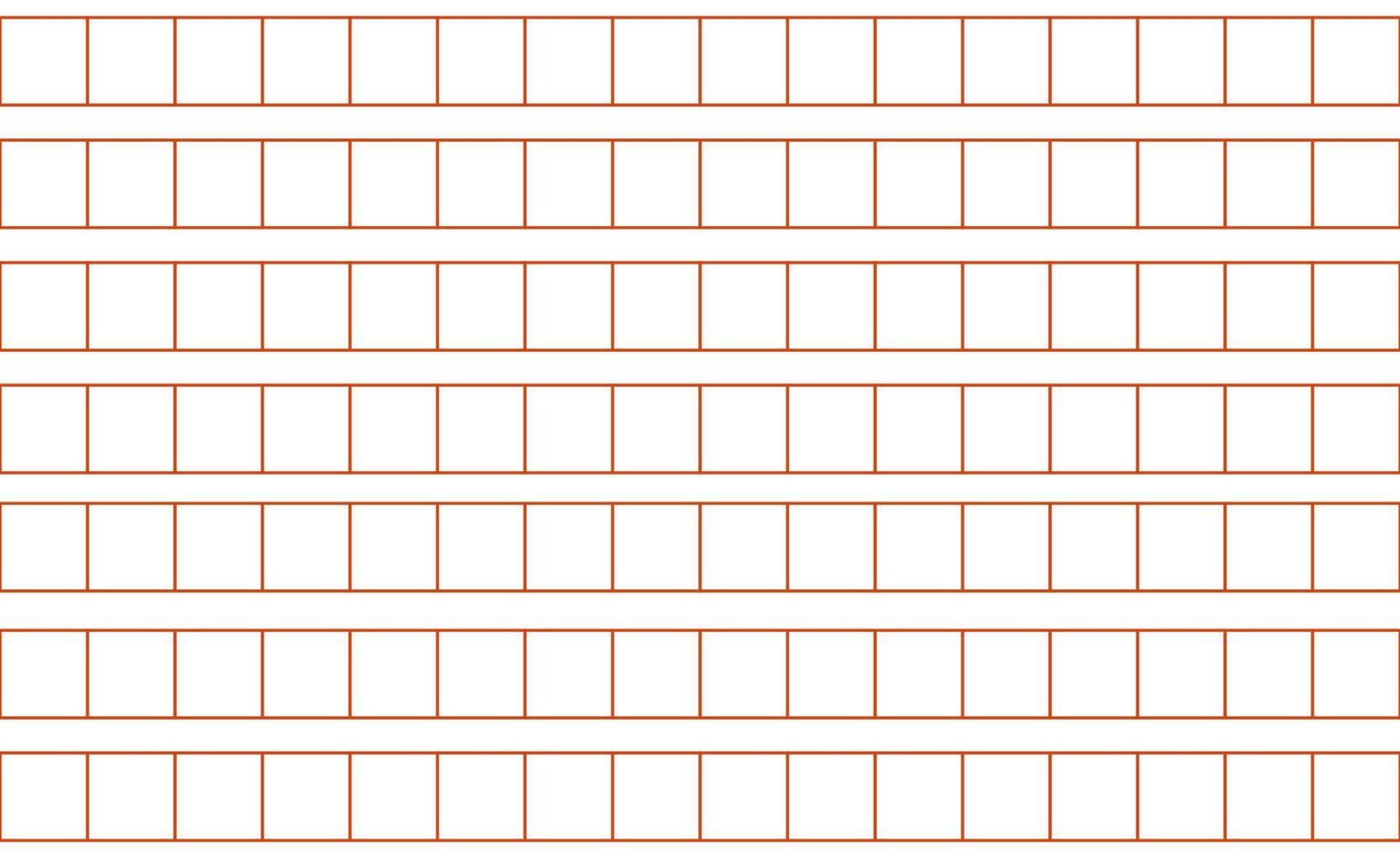 fyrkantiga manuskript sömlösa mönster. blankt papper mall för skolan anteckningsbok. papper röd manuskriptsida. anteckningsbok för att skriva hieroglyfer. redigerbar linje. vektor illustration på vit bakgrund