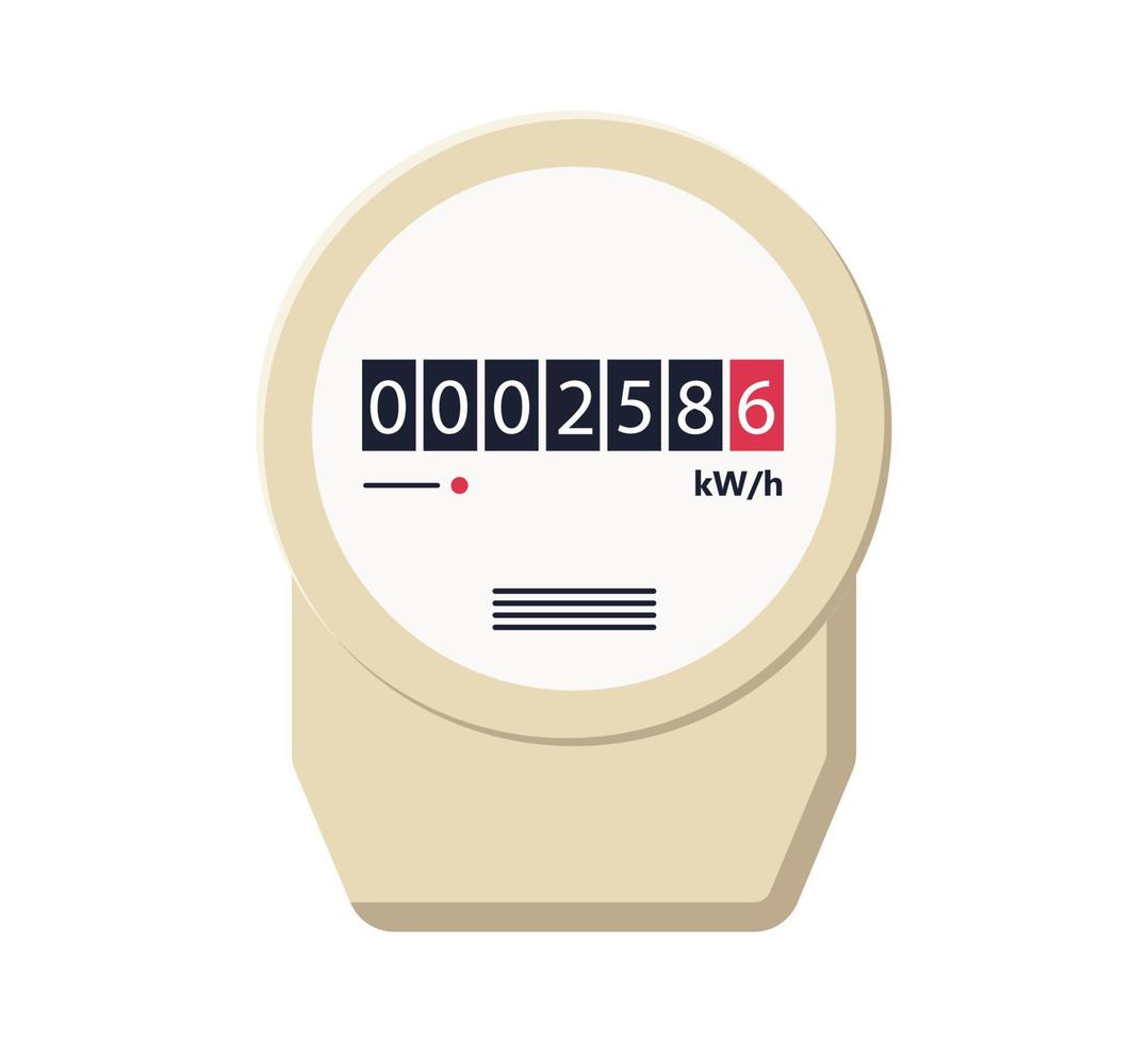 Stromzähler. automatischer Stromzähler. haushalts- oder industriemessgeräte im flachen stil. Stromverbrauchskontrolle. Vektor-Illustration isoliert auf weißem Hintergrund vektor