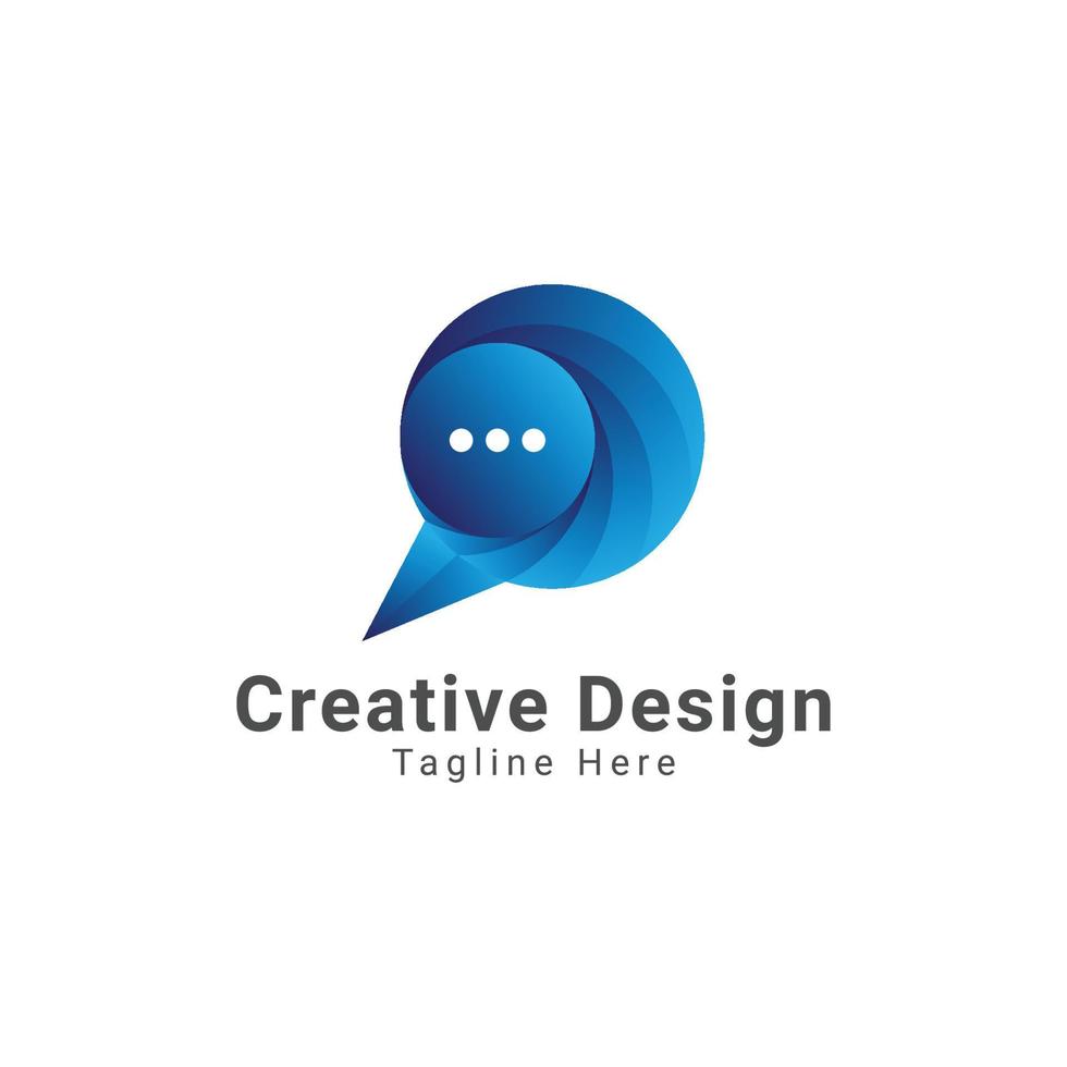 p-Buchstaben-Chat-Logo-Design vektor