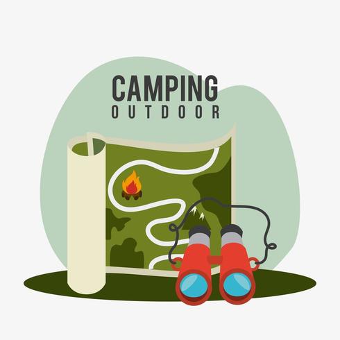 Camping, resor och semester vektor