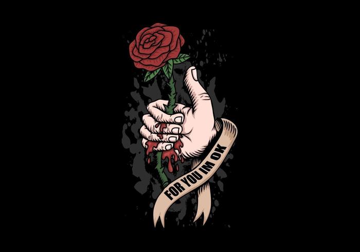 Rose blod handillustration vektor