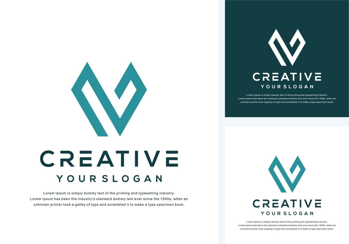 abstrakter monogrammbuchstabe v logo design vektor