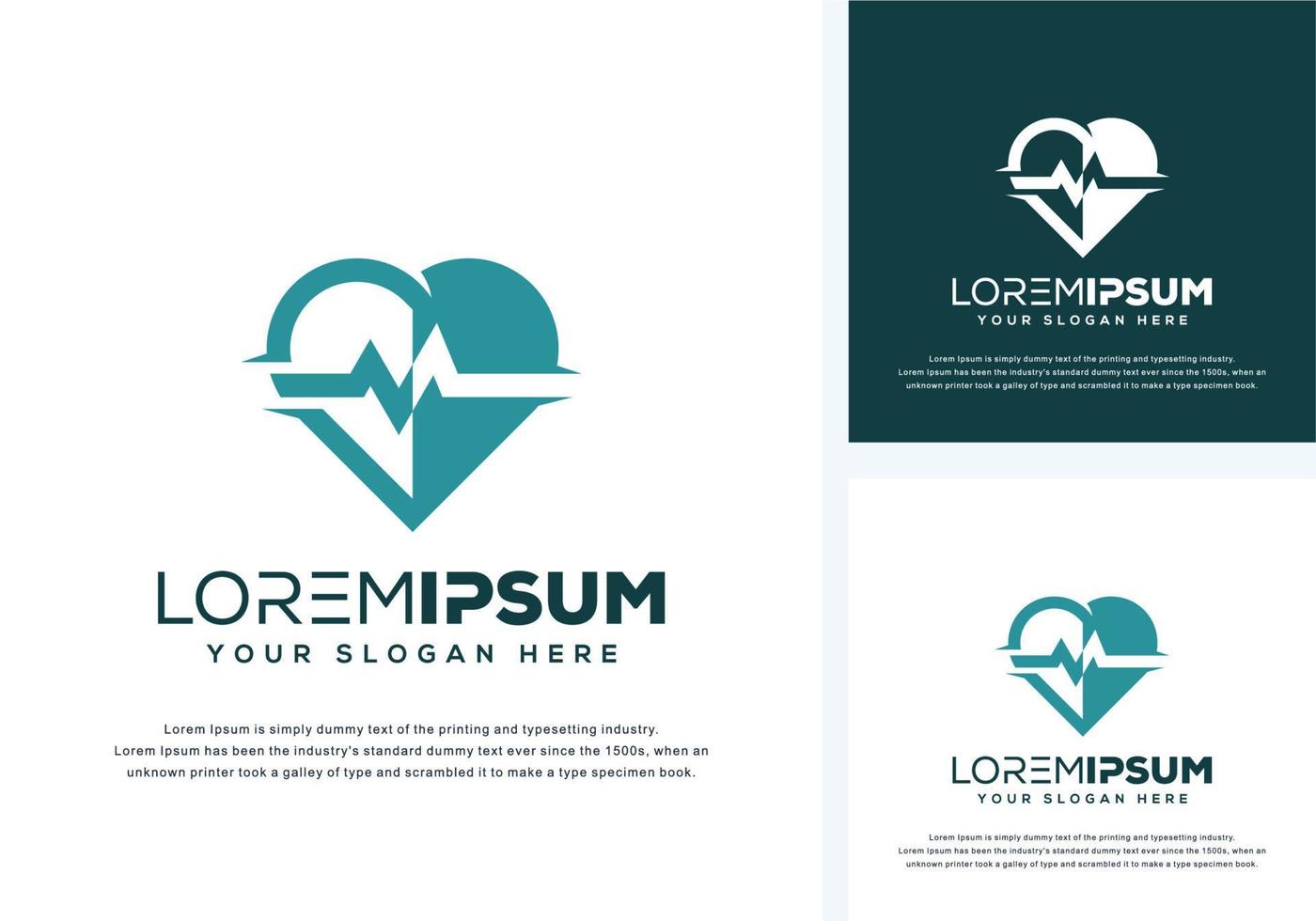 Liebe und medizinisches Logo-Design vektor