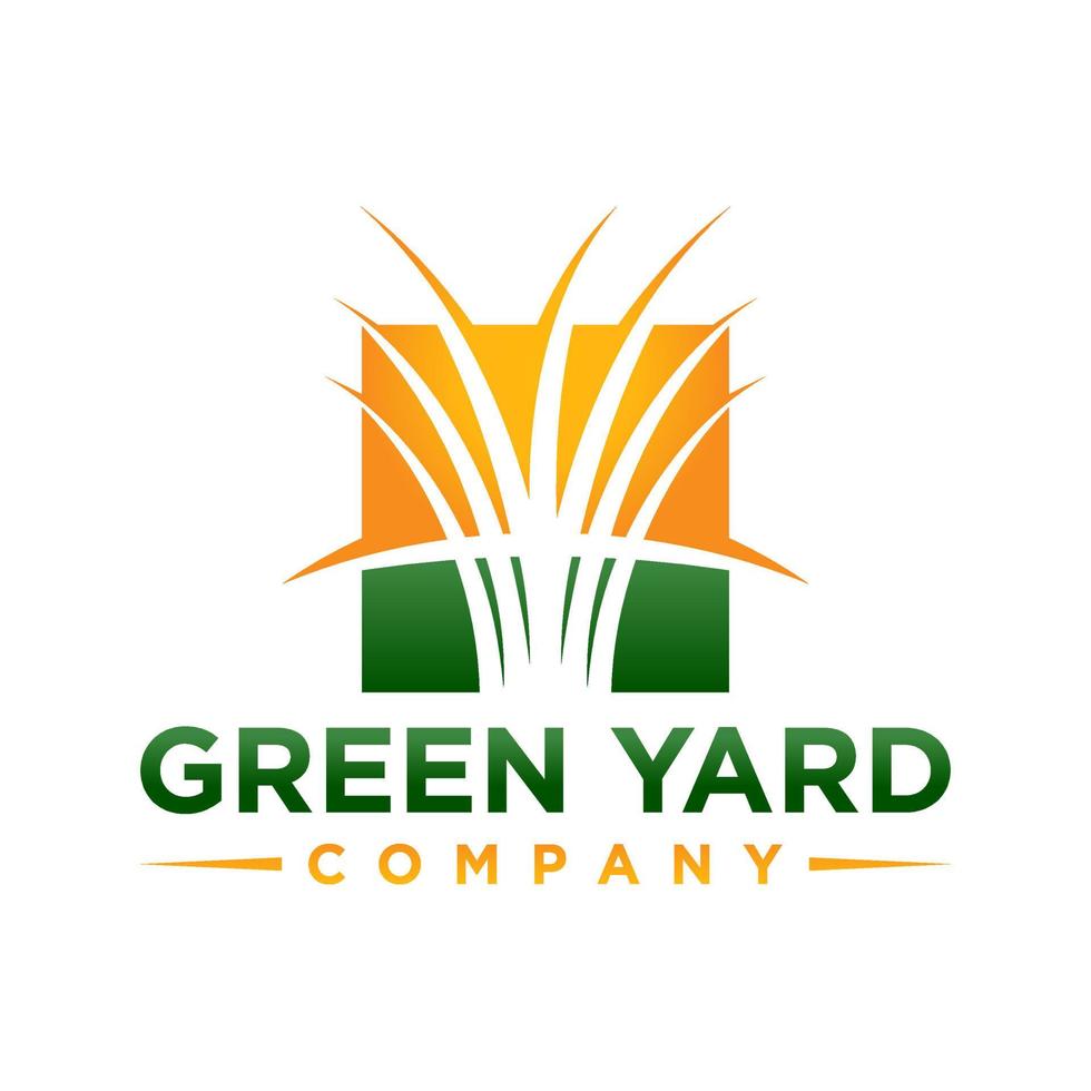 logotyp för gräsmattavård. gräsmatta tjänster logotyp vektor mall