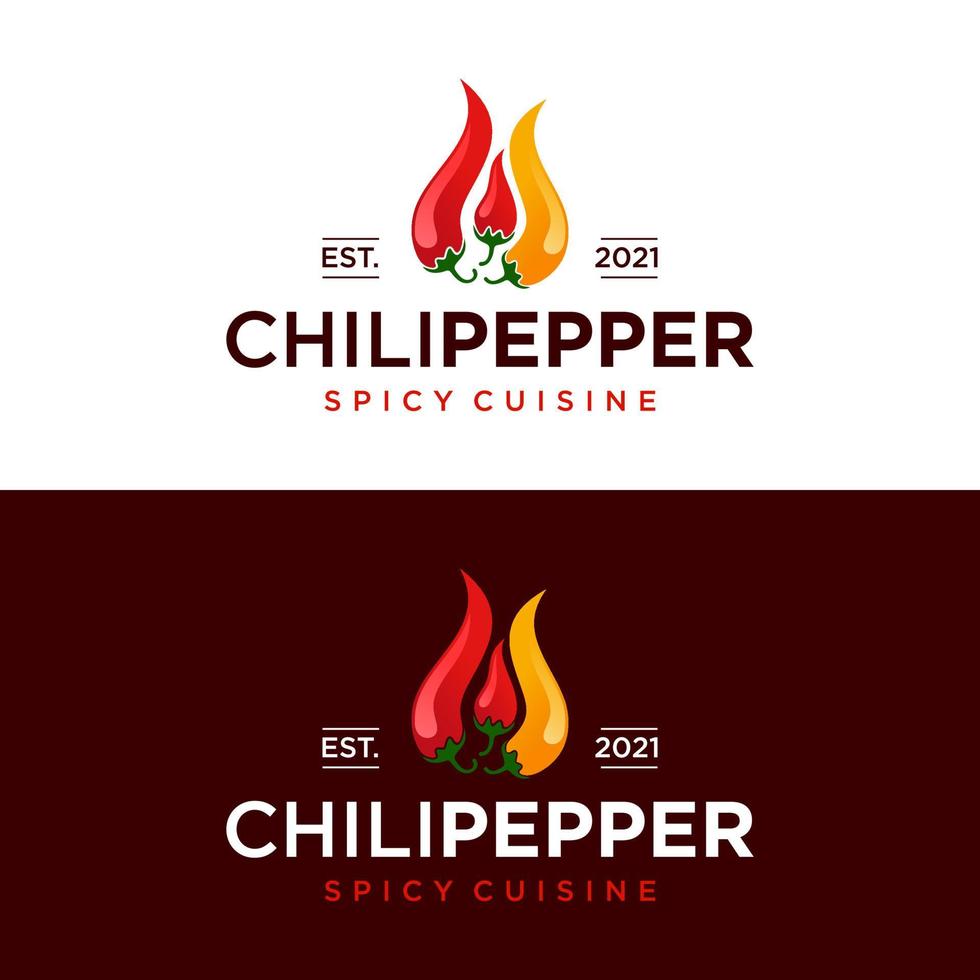 chilipeppar logotyp mall. varm chilipeppar design på vit bakgrund. vektor illustration.