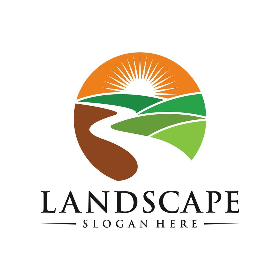 landskap logotyp design illustration vektor mall